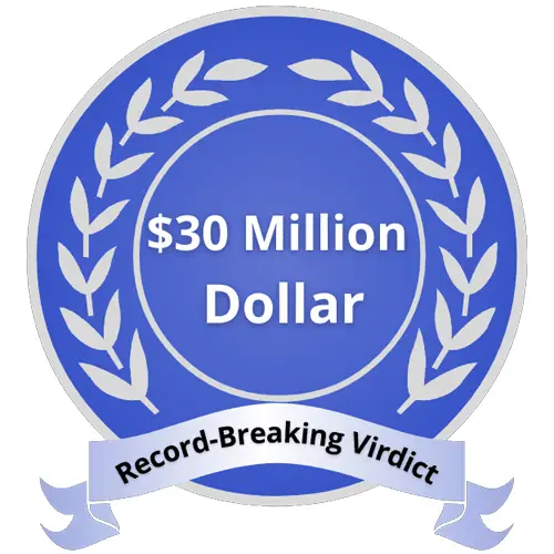Logo 30 Millions Dollar record, Robert Sparks Attorneys, Tampa Law Firm.